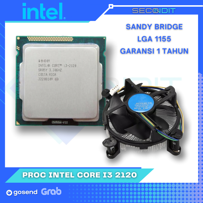 Jual Processor Intel core i3 2120 socket 1155 sandy bridge tray fan