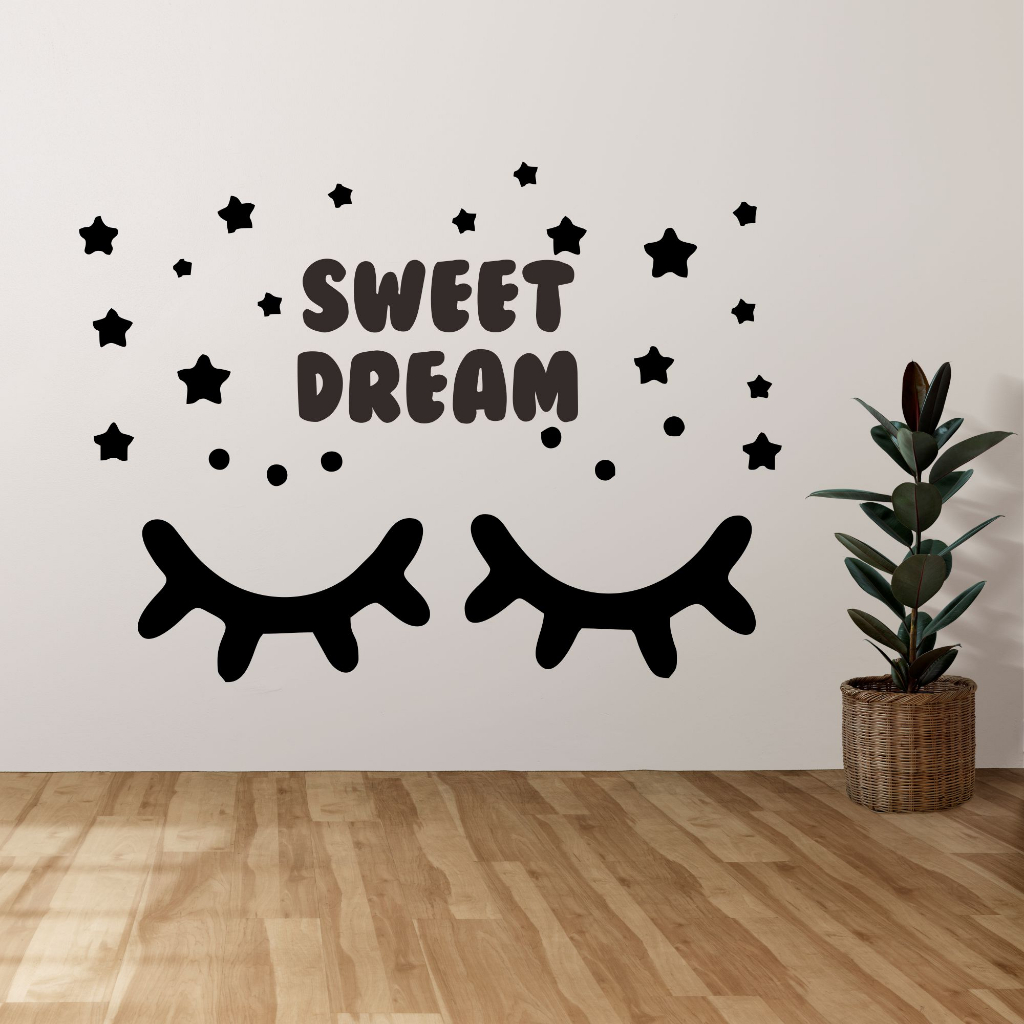 Jual Stiker Sleep Eye Sleepy Eyes Dinding Kamar Tidur Wall Sticker ...