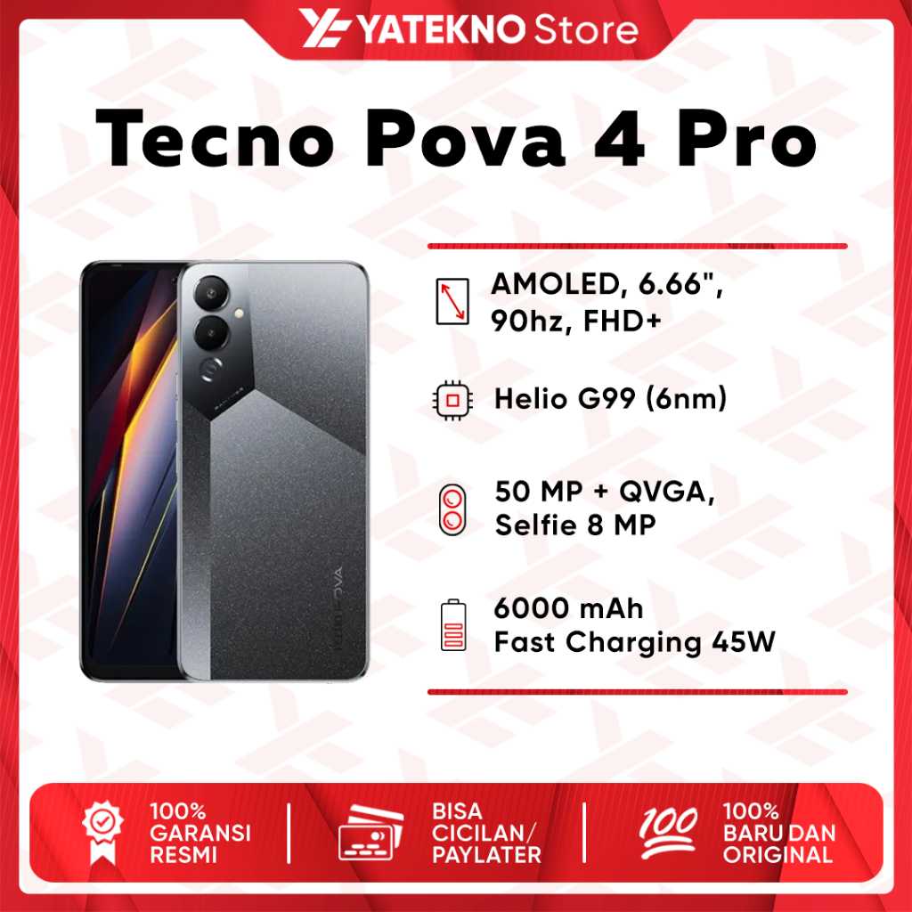 Jual (ORIGINAL) Tecno Pova 4 Pro 8/128GB + 8/256GB GARANSI RESMI ~ NEW ...