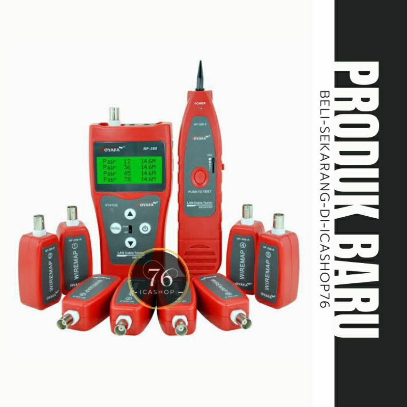 Jual TESTER LAN TELP CABLE NF388 NOYAFA MULTI PURPOSE NF388 WIREMAP MERAH Shopee Indonesia