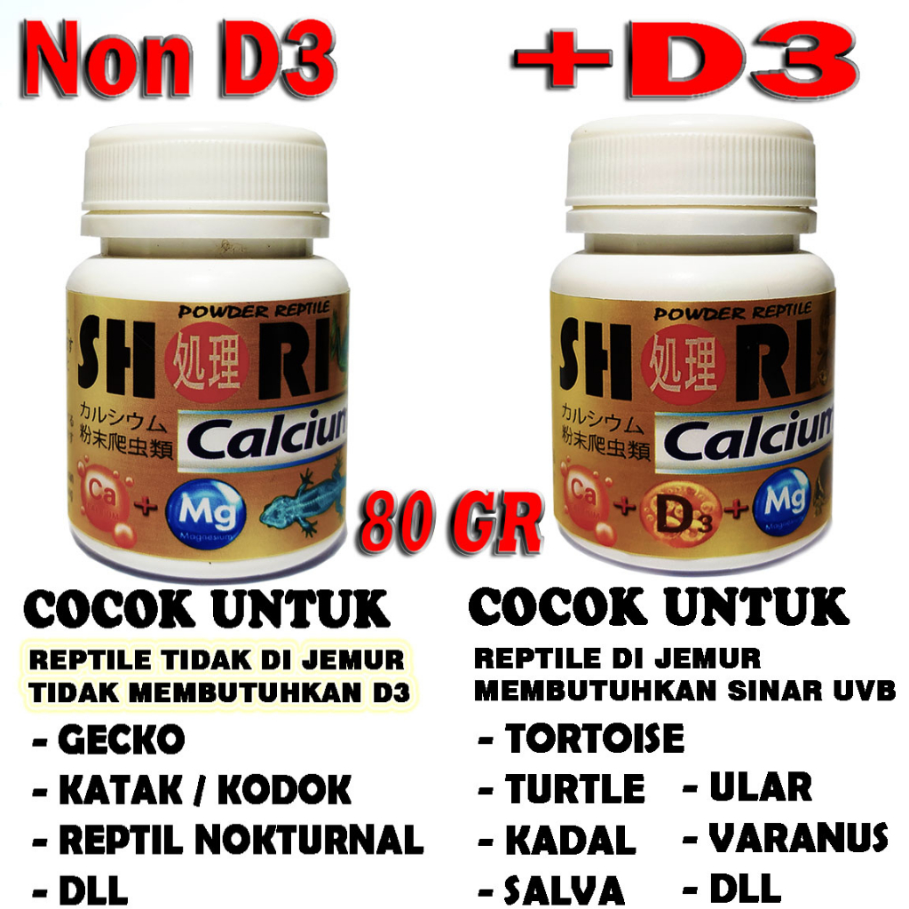 Jual SHORI CALCIUM POWDER NON VITAMIN D3 KALSIUM REPTILE GECKO KATAK ...