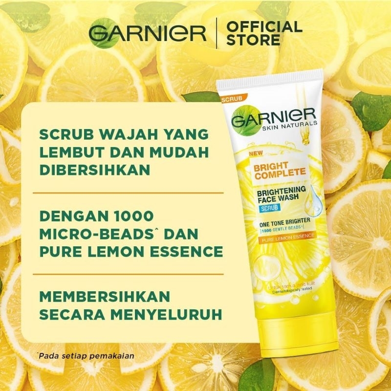 Jual GARNIER Bright Complete Brightening Face Wash Scrub 100ml