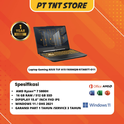 Jual Laptop Gaming Asus Tuf A15 Fa506qm R736b7t O11r7 5800hrtx3060w11 Shopee Indonesia 0930