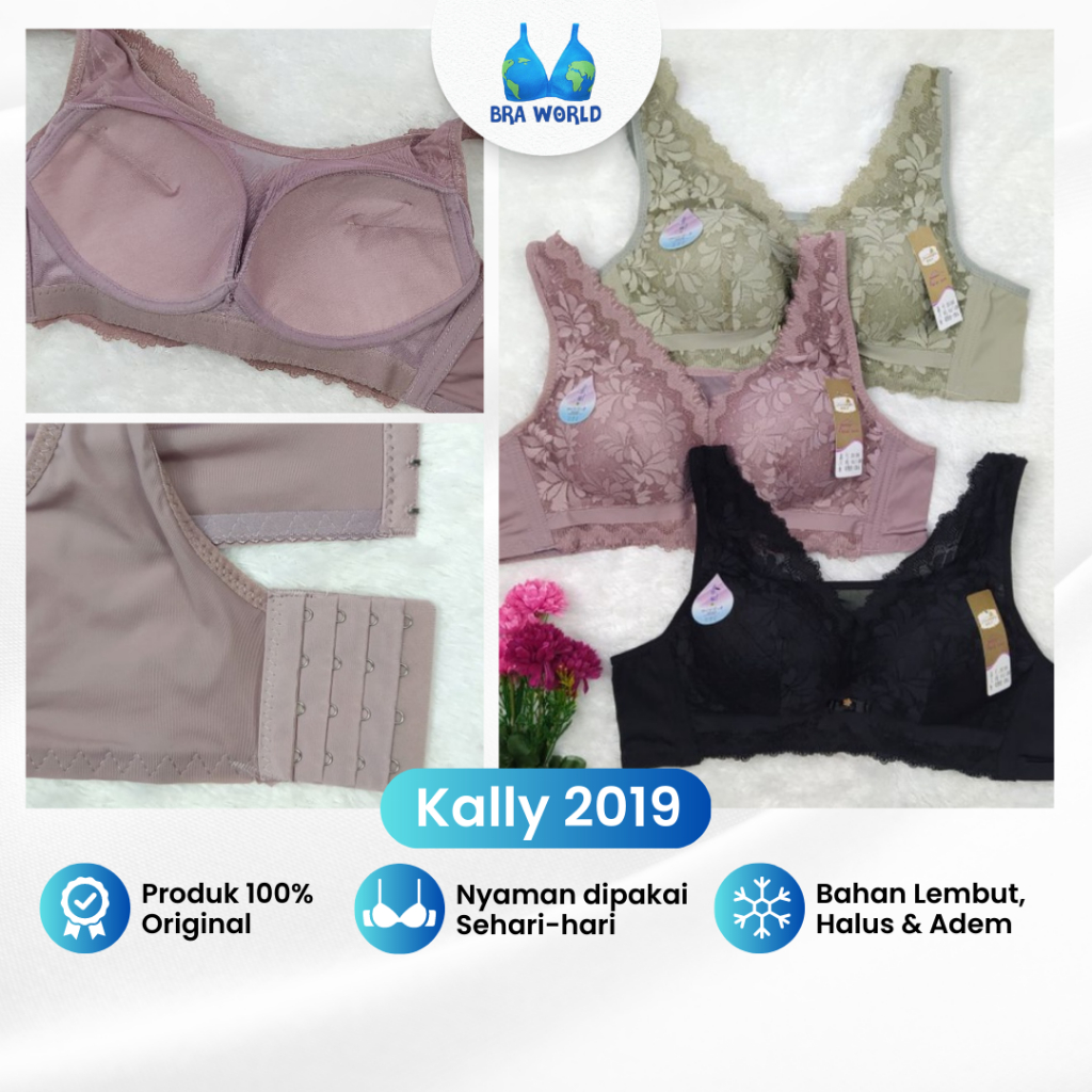 Jual Bra Bh Renda Premium Kally Pakaian Dalam Tanpa Kawat Big Size