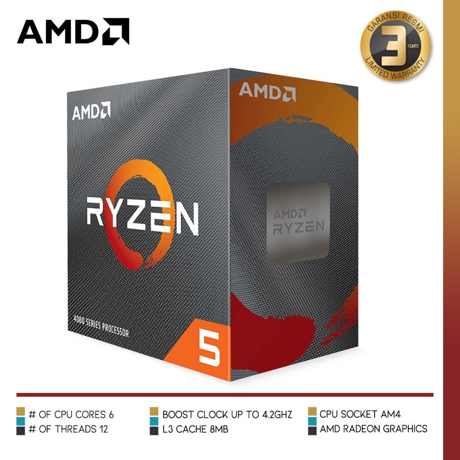 Jual Amd Ryzen 5 4600g Processor Amd Am4 Zen 2 Renoir 6 Cores 12 Threads Shopee Indonesia 9011