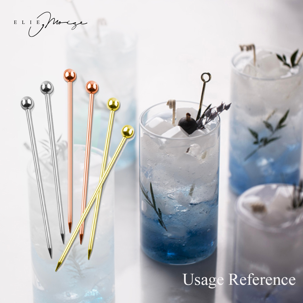 Jual Stainless Steel Cocktail Garnish Picks Garnish Tusukan besi