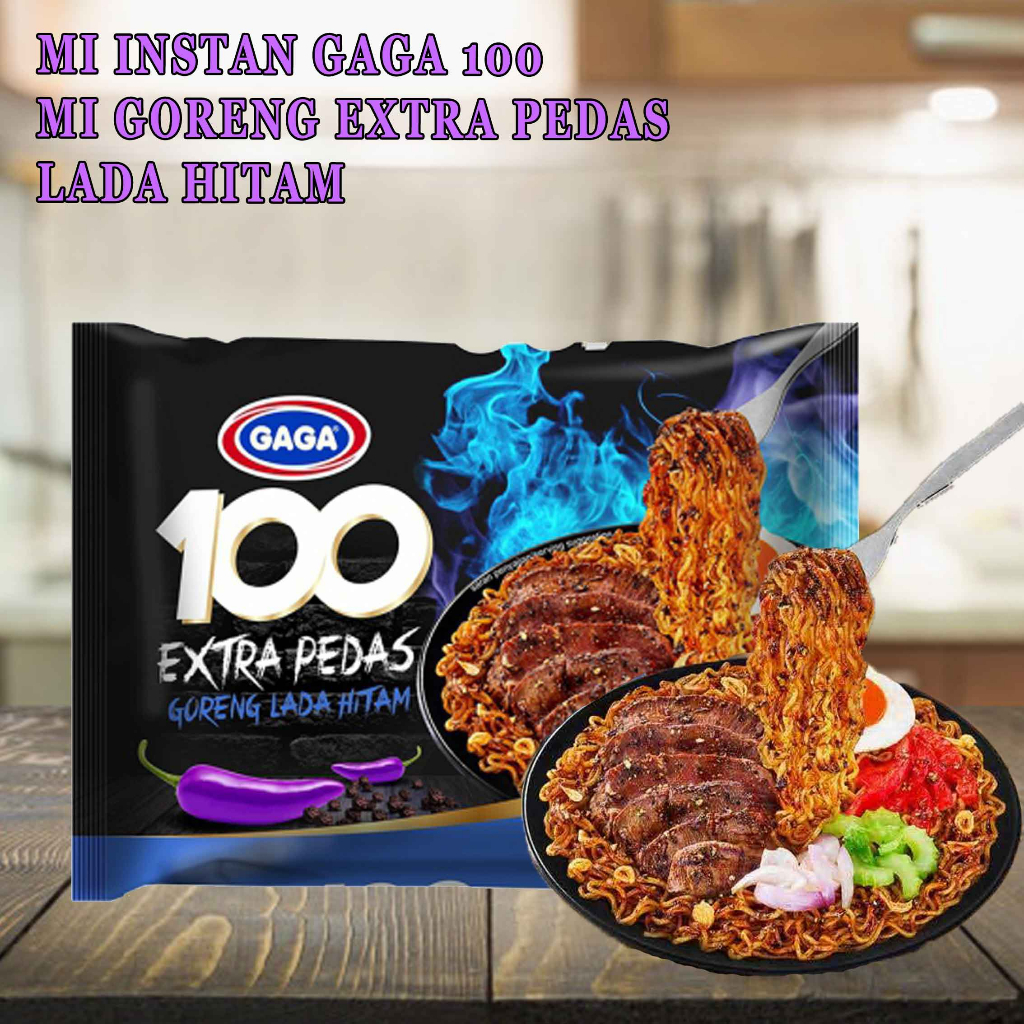 Jual Mie Instan Gaga 100/ Mie Goreng Extra Pedas/ Mie Rasa Lada Hitam ...