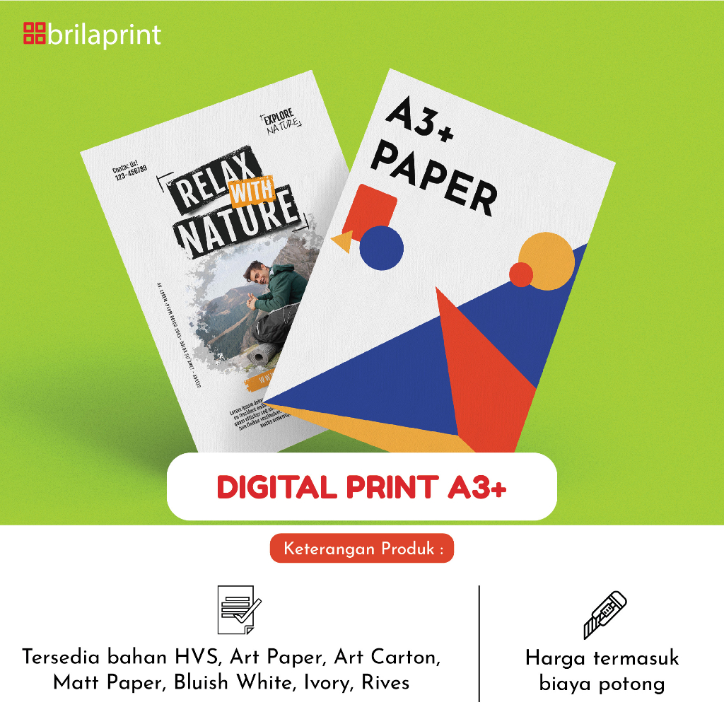 Jual Digital Print Kertas A3+ Custom Ukuran Sudah Dengan Cutting