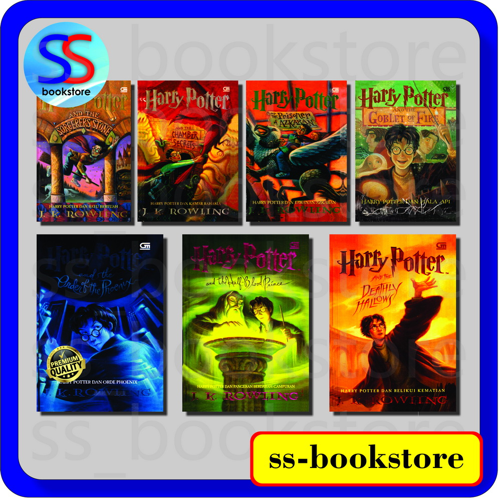 Jual NOVEL HARRY POTTER J K ROWLING Bahasa Indonesia / Inggris ( SOFTCOVER / HARDCOVER ...