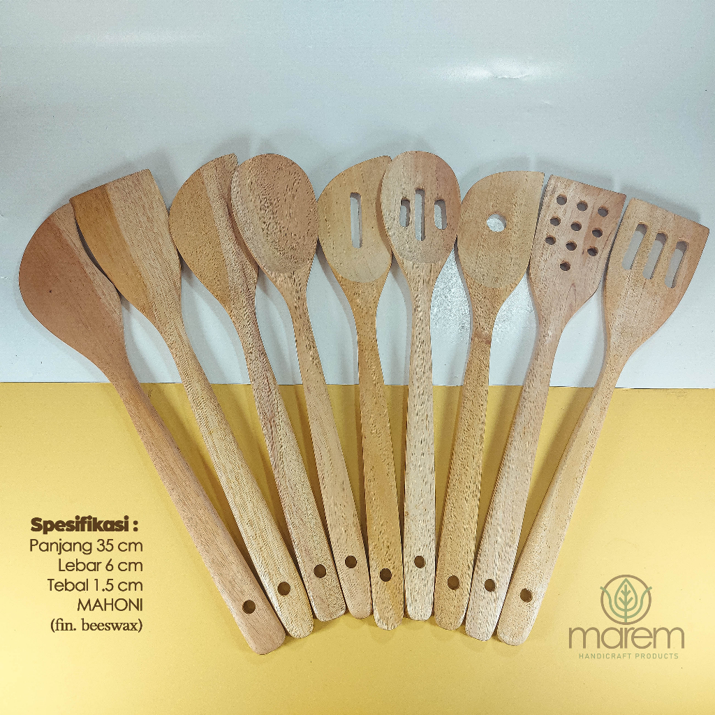 Jual Spatula Sutil Susuk Serok Entong Sodet Centong Kayu Mahoni Murah Panjang Cm