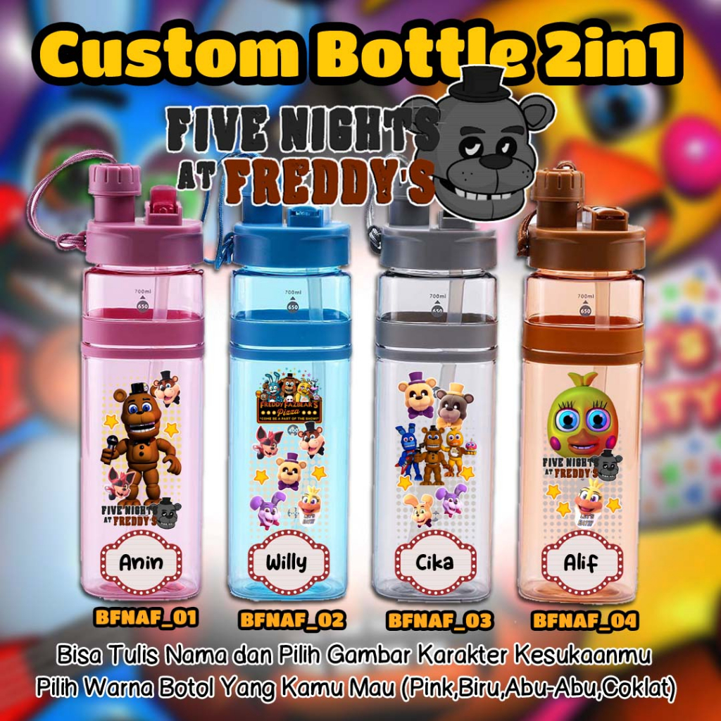 FNAF Five Nights at Freddys 500ml Personalised Kids Drinks Water