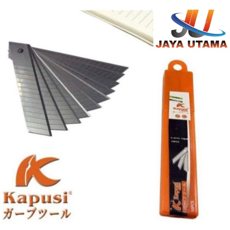 Jual ISI CUTTER HITAM PUTIH BESAR ISI 10 PCS KAPUSI K-8770 K-8766 ...