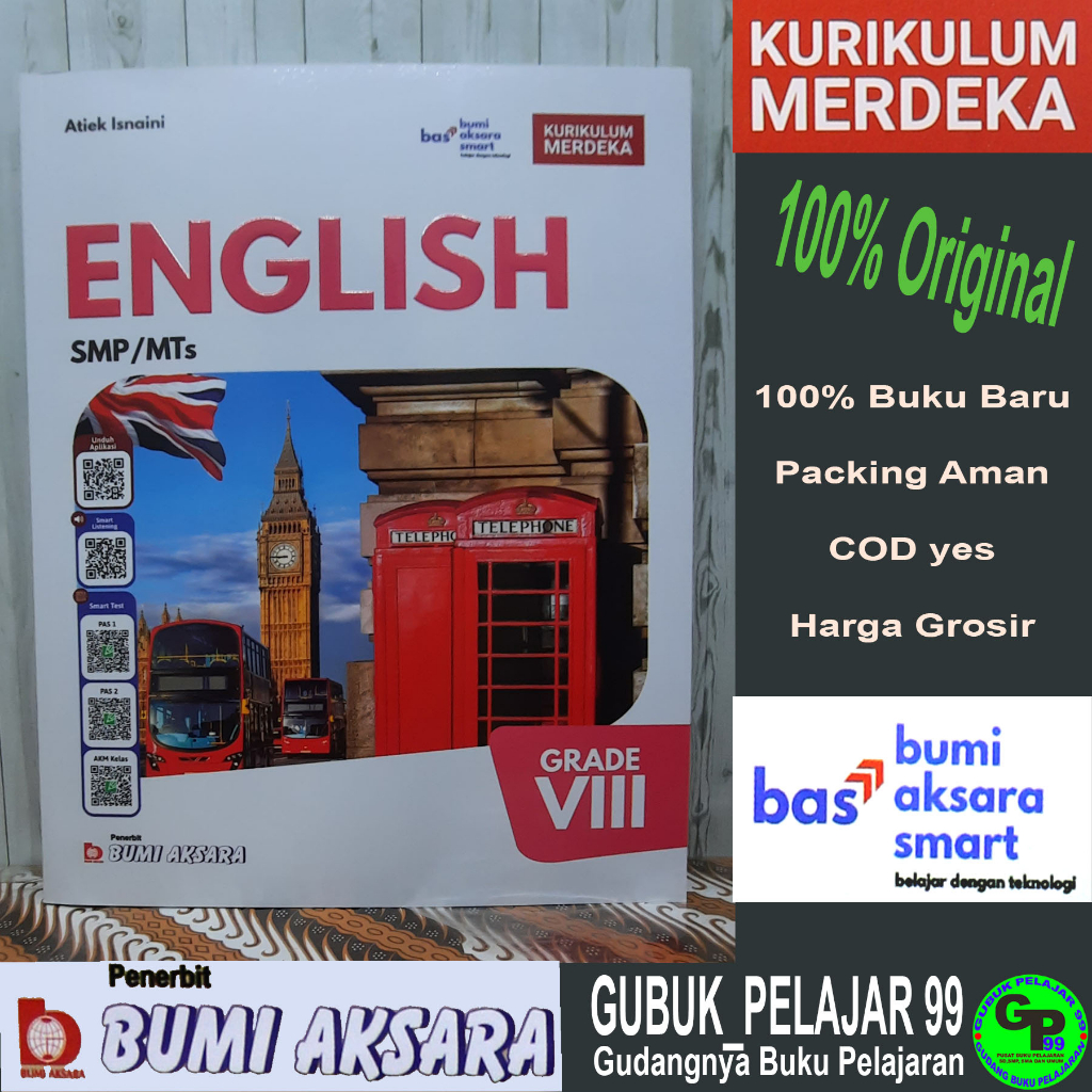 Jual Buku Siswa ENGLISH Grade 8 Untuk SMP/Mts KURIKULUM MERDEKA ...