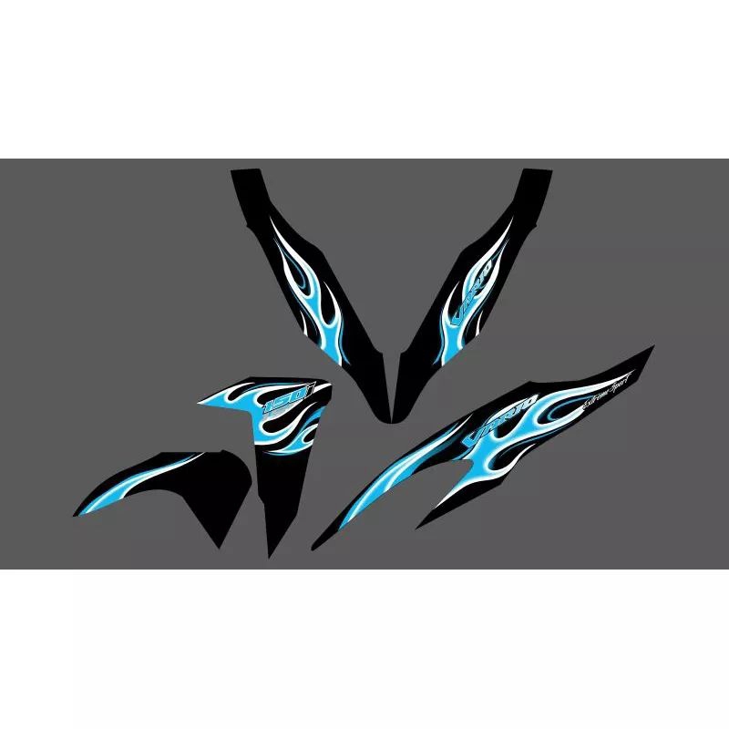 Jual striping sticker vario new 125/150 motif api v3 transparan custame ...