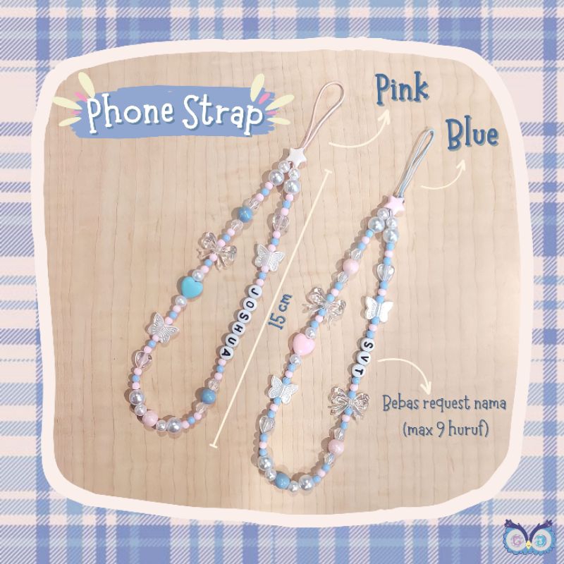 Jual Phone Strap Rose Quartz Serenity Beads Phone strap Gantungan