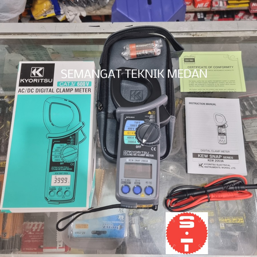 Jual 2003A DIGITAL CLAMP METER TANG AMPERE AC DC KYORITSU KEW SNAP 2003