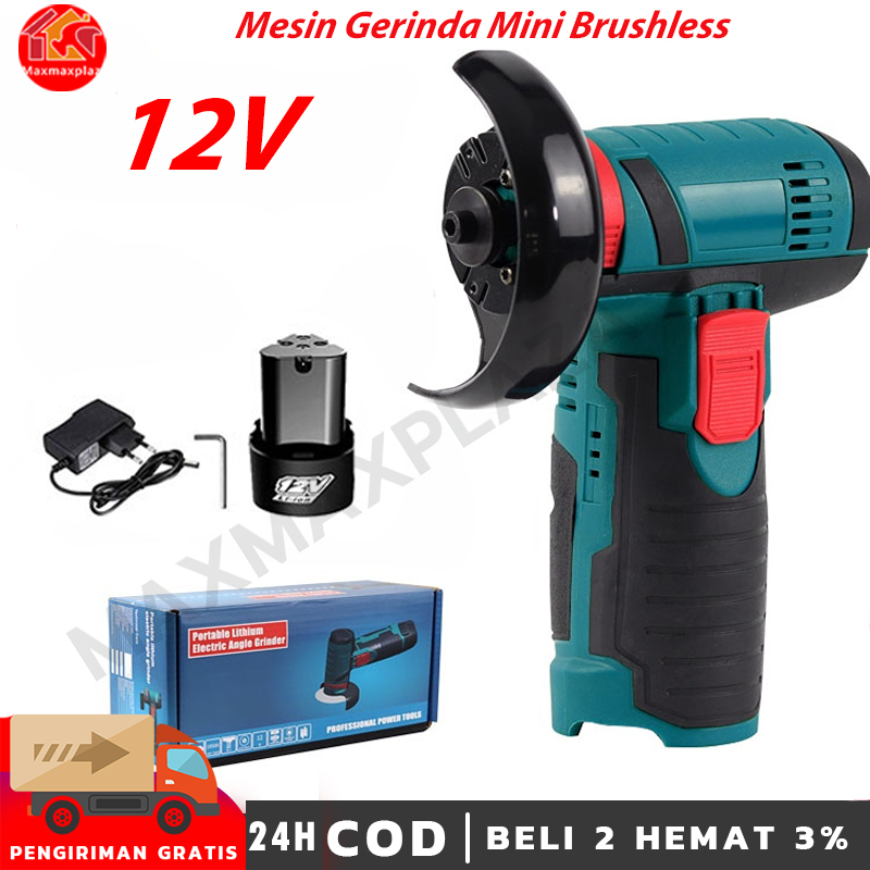 Jual Mesin Gerinda Mini Brushless 12V 500W Dengan Baterai Rechargeable ...