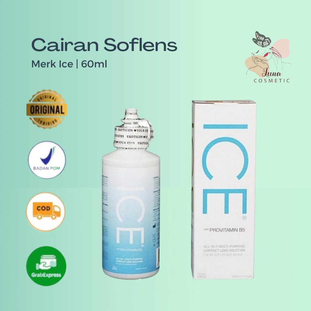 Jual Air Softlens ICE 60ml 120ml / Cairan Softlens ICE 60ml / Air ...