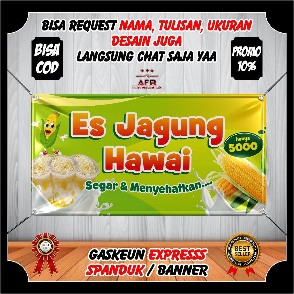 Jual Terlaris Spanduk Banner Backdrop Jualan Es Jagung Viral Kekinian