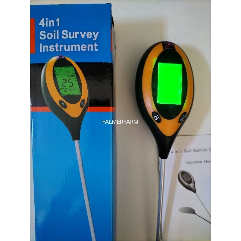Jual PH METER TANAH DIGITAL 4IN1 PH METER TEMPERATURE + BATERAI Shopee Indonesia