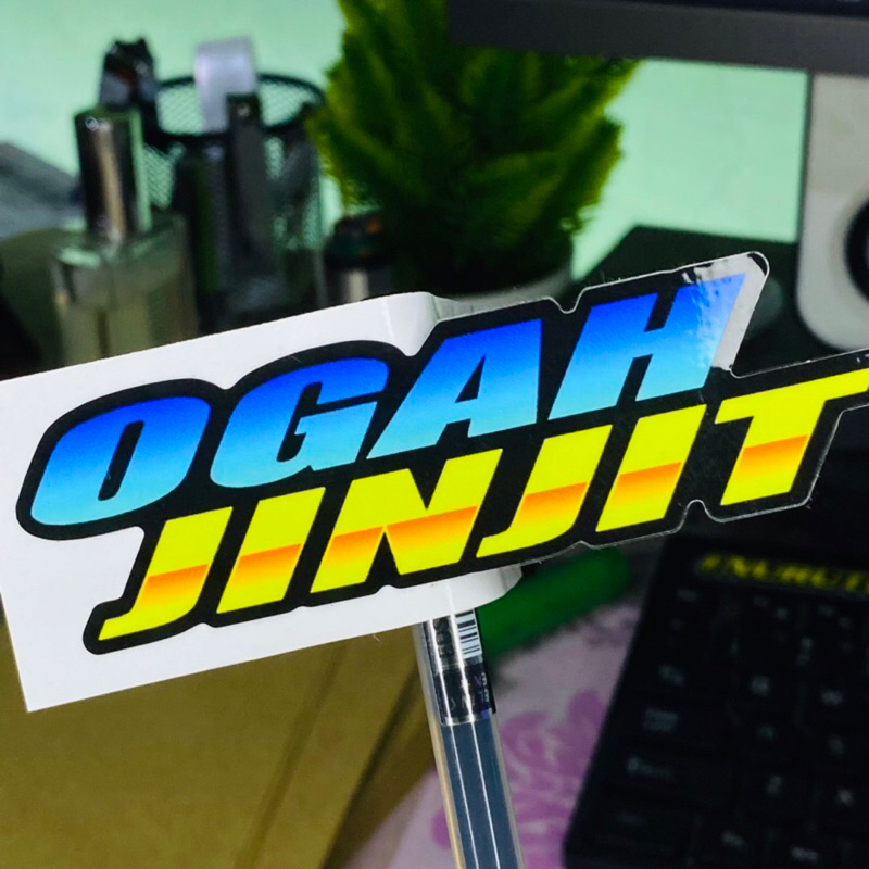 Jual STICKER OGAH JINJIT PRINTING LAMINASI GLOSY ANTI AIR | Shopee ...
