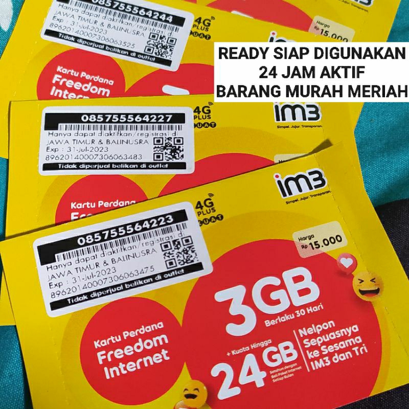 Jual PERDANA INDOSAT IM3 3GB AKTIF SIAP PAKAI | Shopee Indonesia