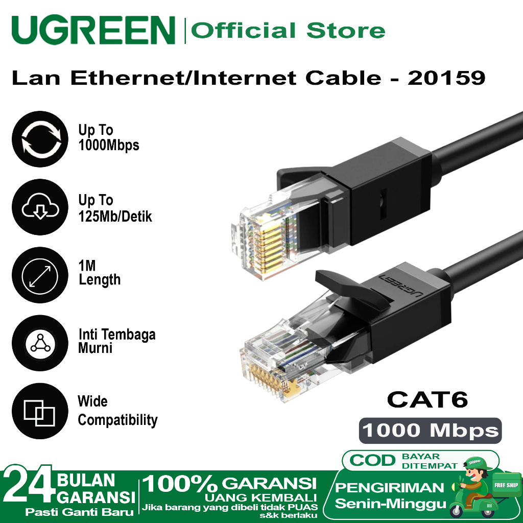 Jual Ugreen Kabel Lan Ethernet Cat Utp Mbps M M M M Shopee