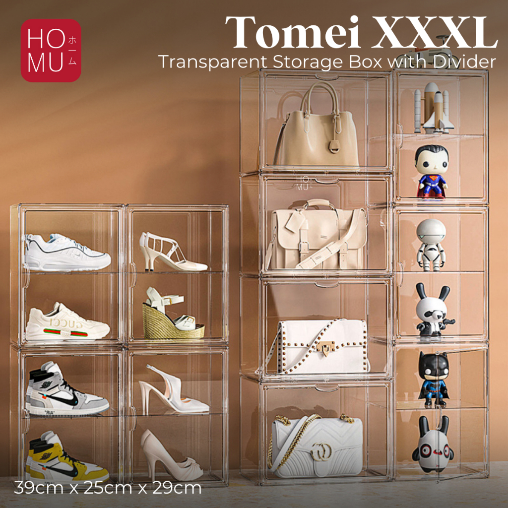 Jual HOMU TOMEI Transparent Storage Display 3XL Kotak Sepatu Display ...