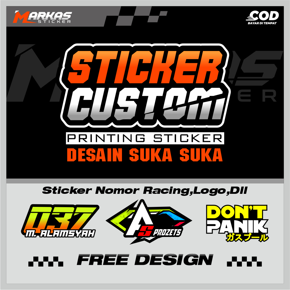 Jual Sticker Custom Desain Suka Suka Sticker Logo Nama Racing Sticker Bengkel Sound System