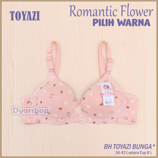 BH Toyazi Motif BUNGA || BRA Wanita Dewasa Motif Bunga Busa Sedang Tanpa  Kawat Cup Besar Berkualitas - Dyarshop