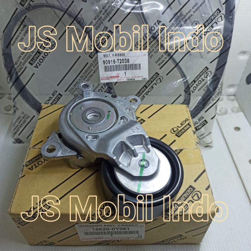 Jual Tensioner Assy V Belt Plus Fan Belt Toyota Sienta Yaris Agya Calya
