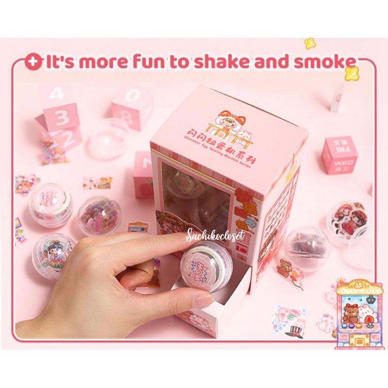 Jual paket washi tape vending machine lucu isi 6 gatcha ball Shopee
