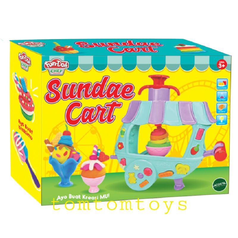 Jual FUNDOH SUNDAE CART Fun-Doh Kitchen Chef Ice Cream Gerobak Es Krim