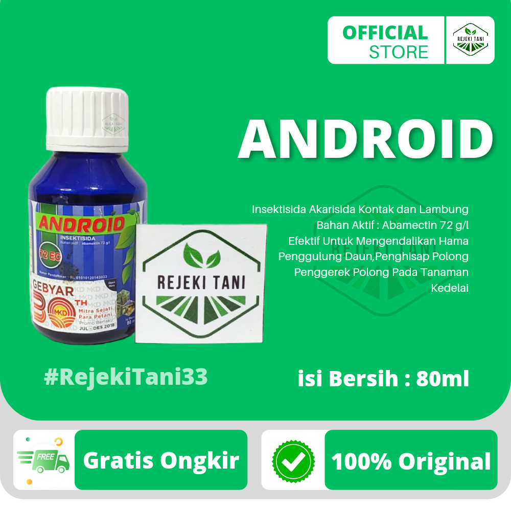 Jual Insektisida ANDROID 72EC 80ml Abamektin Akarisida Berfungsi ...