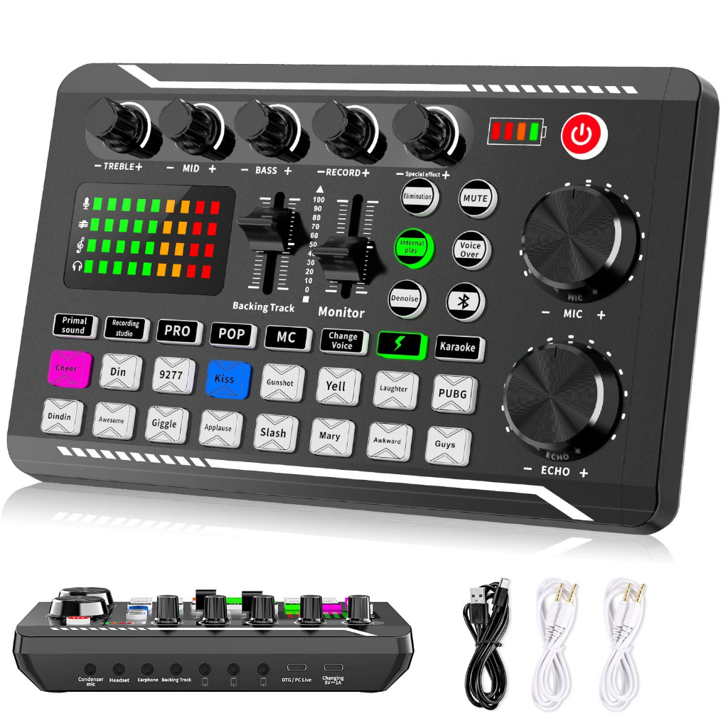 Jual Soundcard F998 Live Audio Mixer Broadcast Recording Karaoke