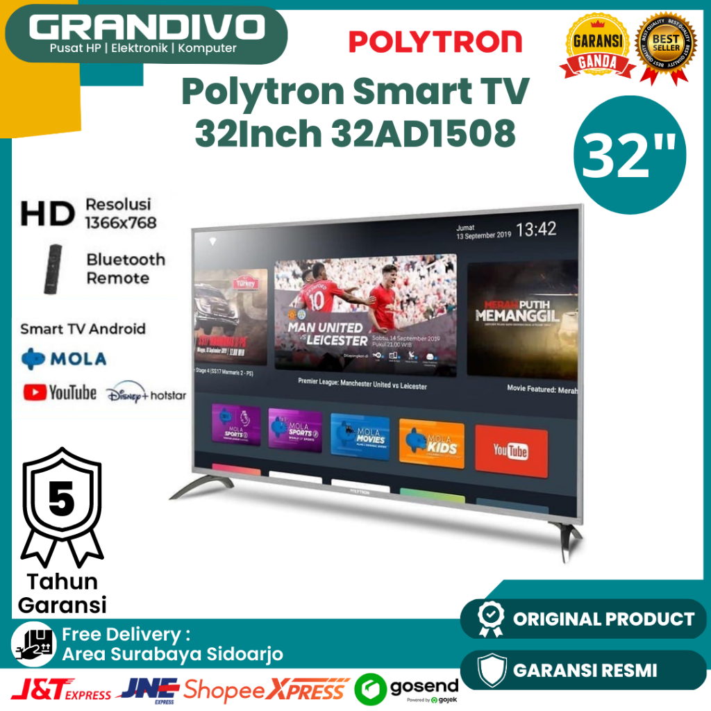 Jual Smart TV Polytron 32 Inch 32AD1508 Polytron Smart TV Garansi Resmi
