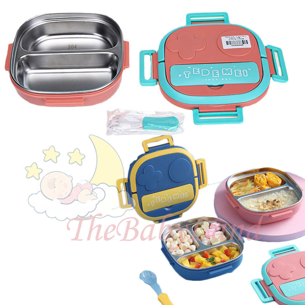 Jual [1KG 3PCS] Babyland Lunch Box Tedemei 2-3 Sekat Kotak Makan Anak