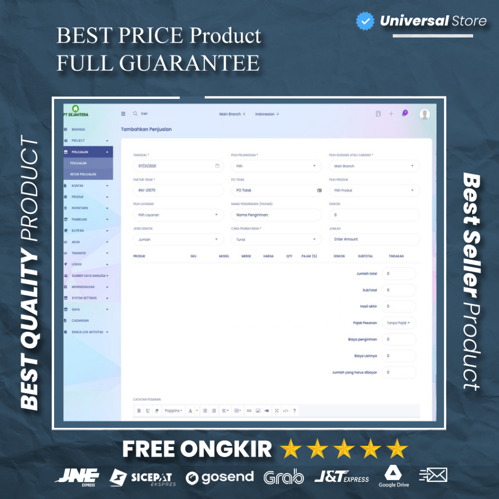 Jual Source Code Website ERP Penjualan Pembelian Gudang Warehouse ...