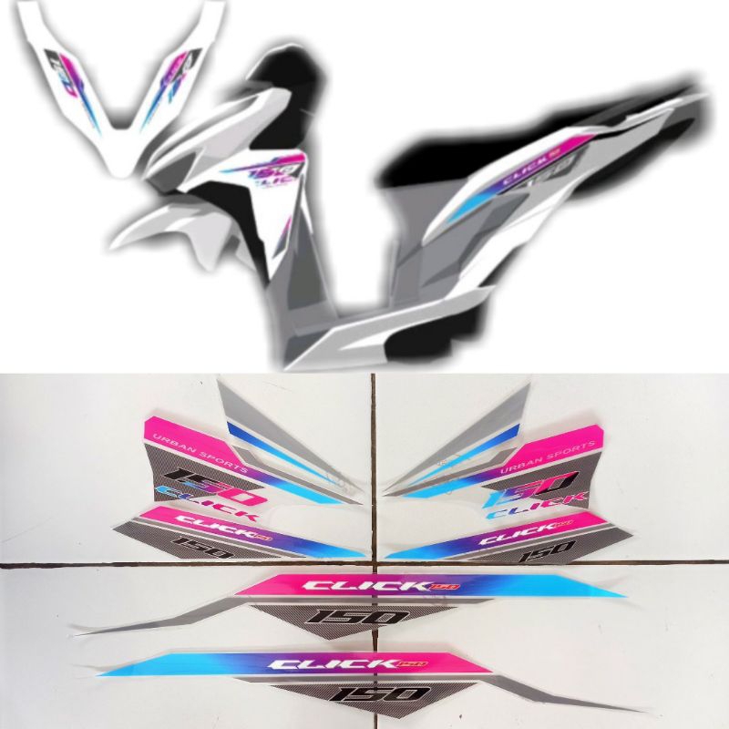 Jual striping all new vario 150 custom click (transparan glossy bisa