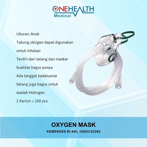 Jual Onehealth Masker Oksigen Dewasa / Anak / Bayi Selang Oxygen Mask ...