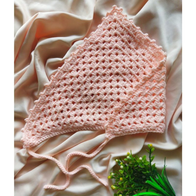 Jual [PO] CUSTOM Crochet Headband Bandana Rajut Segitiga ala Vintage ...