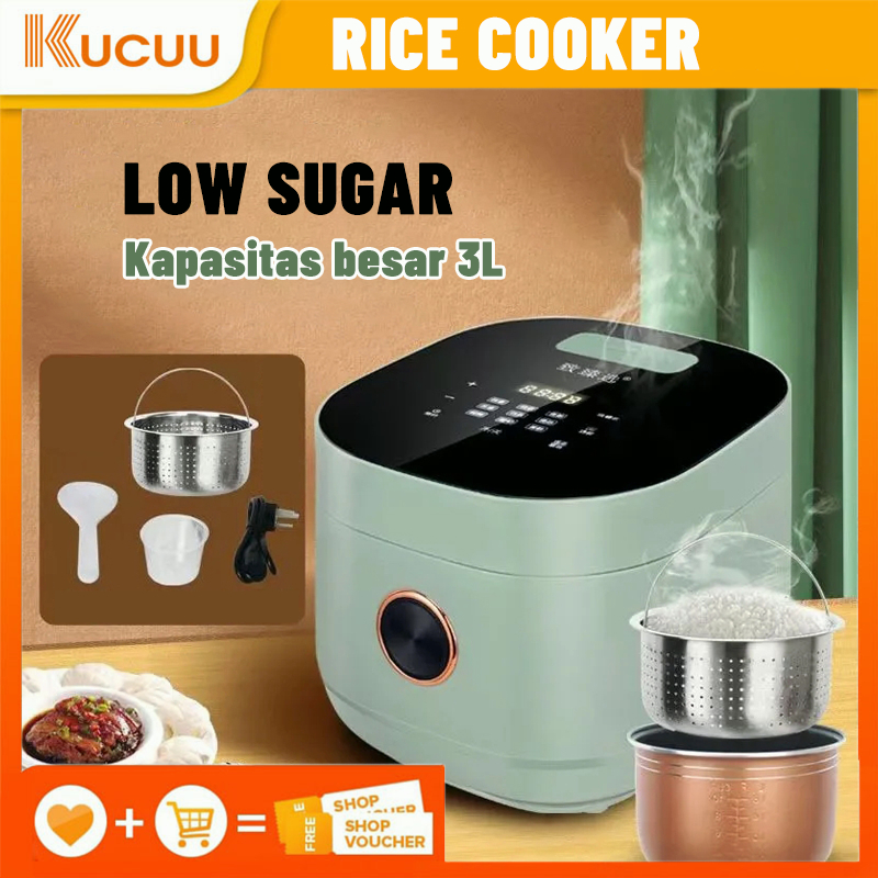 Jual KUCUU Rice Cooker Low Carbo Low Sugar Magic Com 500 Low Watt 2L Digital Non Stick Ceramic