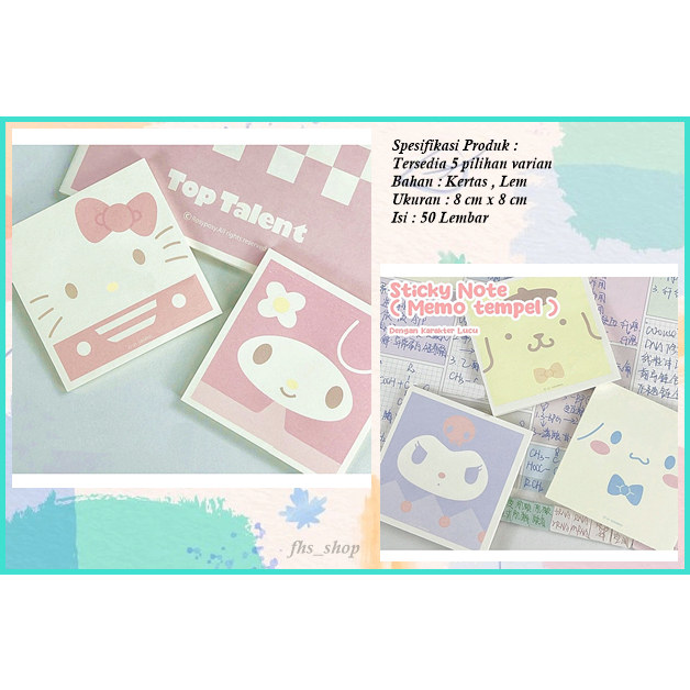 Jual Sticky Notes Sticky Note Hello Kitty Kertas Memo Buku Tulis Sticky ...