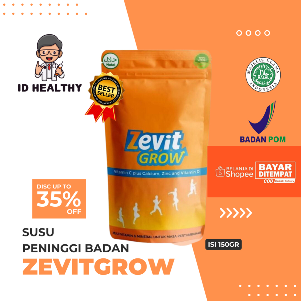 Jual (TERLARIS) ZEVIT GROW SUSU PENINGGI BADAN / SUPLEMEN PENINGGI