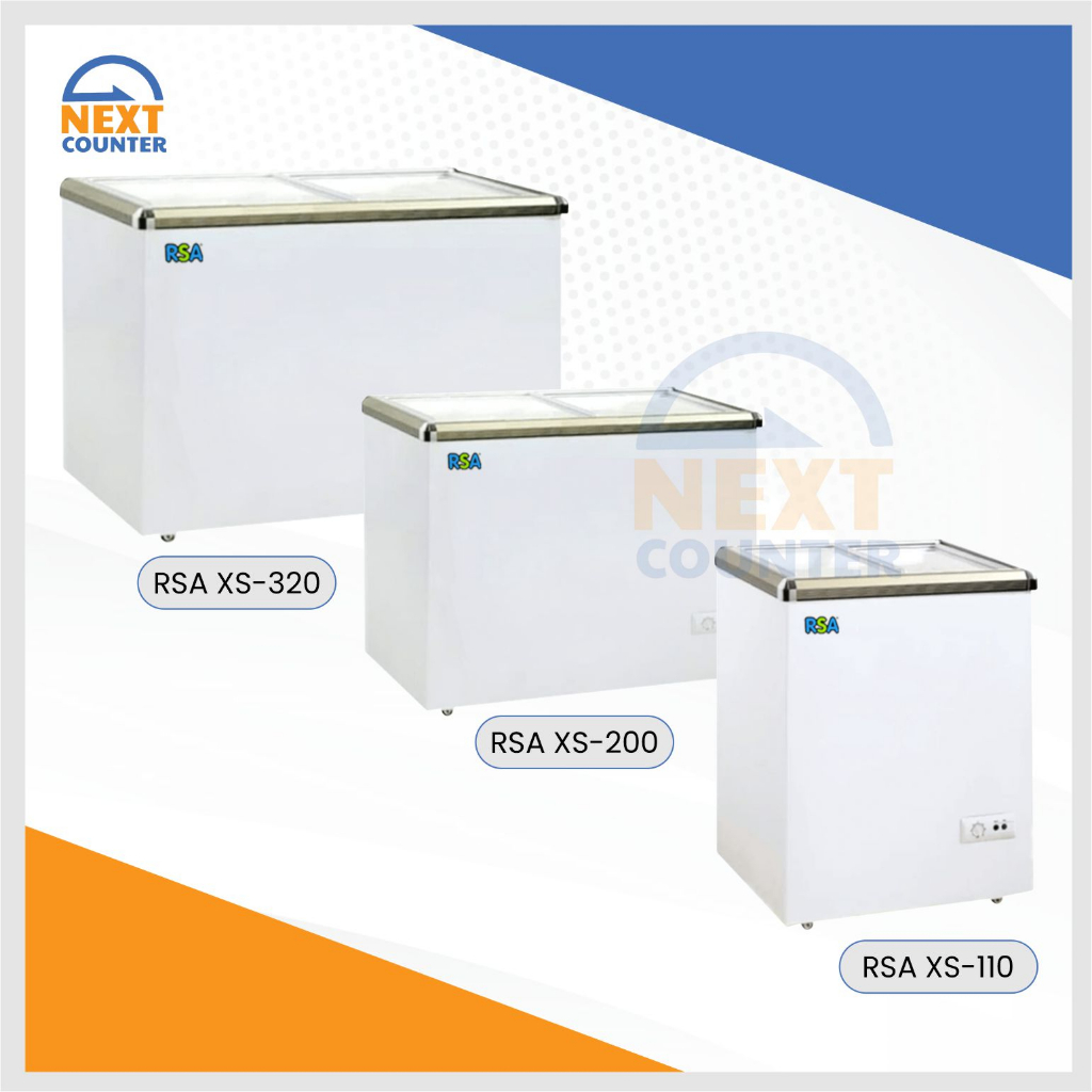 Jual RSA CHEST FREEZER SLIDING GLASS DOOR KACA DATAR XS 110 200 320 ...