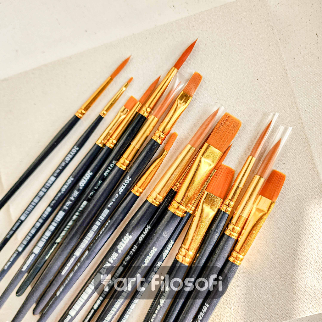 Jual Joyko Paint Brush Round Flat BR-10 BR-6 | Kuas Lukis | Shopee ...