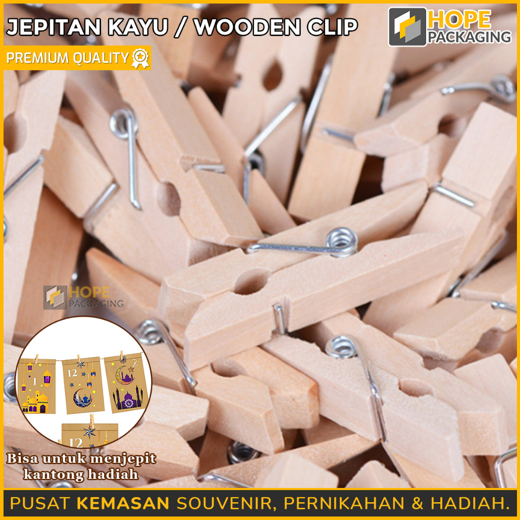 Jual Harga Pcs Jepitan Kayu Wooden Clip Coklat Jepit Foto Kayu Polos Penjepit