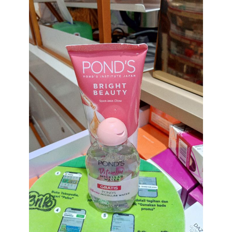 Jual PONDS BRIGHT BEAUTY FACIAL FOAM 100g(FREE MICELAR WATER) | Shopee ...