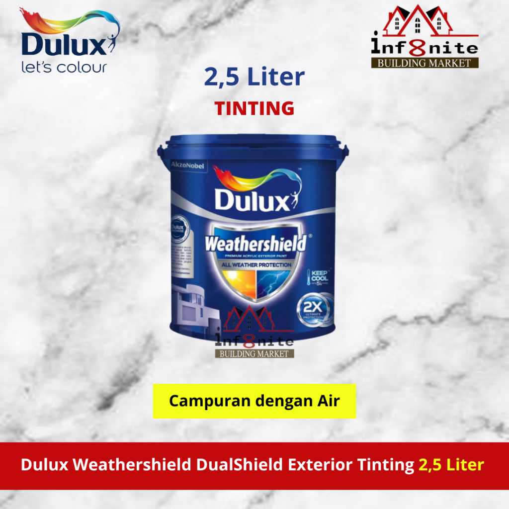 Jual Cat Tembok Dulux Weathershield Dualshield Tinting Exterior 2 5