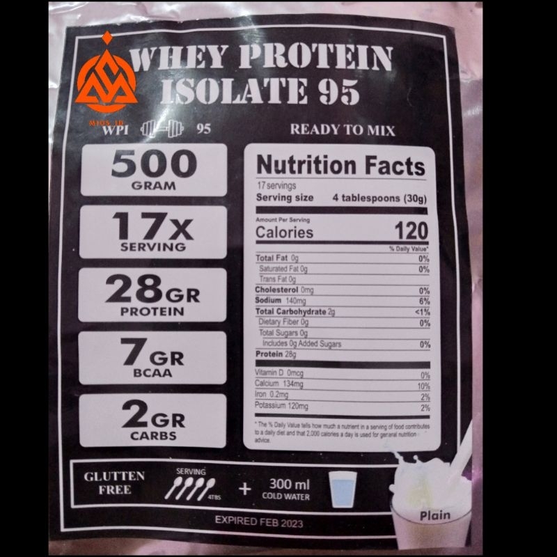 Jual WPI95 Whey Protein Isolate 95 Susu Protein 500gr Diet DEBM KETO